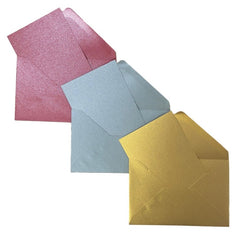 Plic + card Colorarte Perla, culori perlate (rosu, auriu, argintiu), 60x80mm, set 150 buc