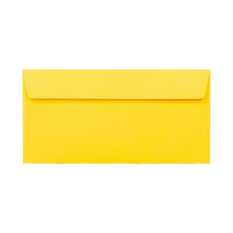 Plic color DL PC12G, galben, 120g/mp, 110x220mm, autoadeziv, set 25 buc