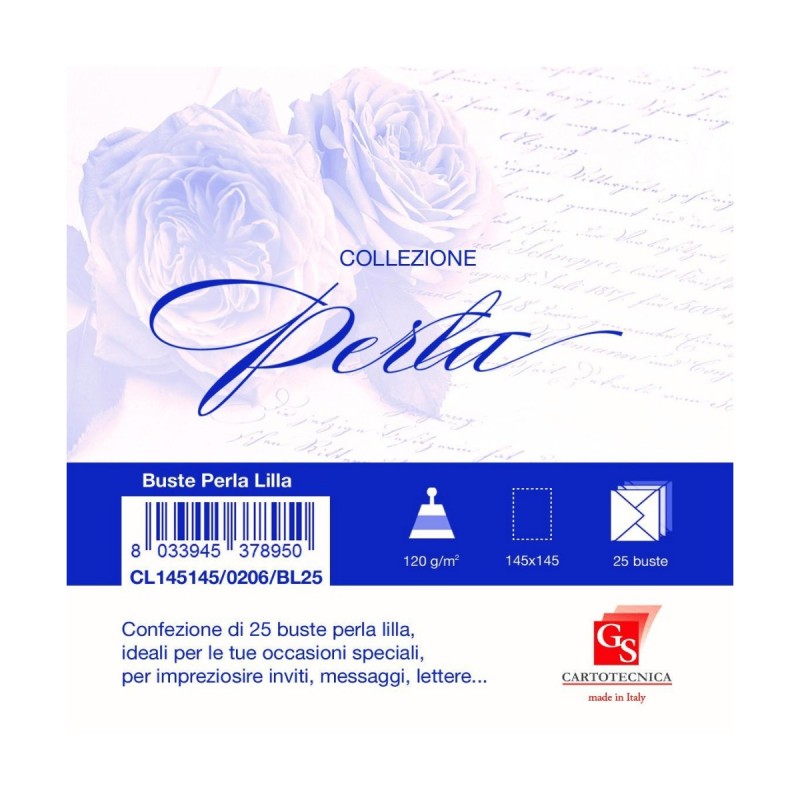 Plic color pentru invitatie Colorarte Perla, lila perlat, 120g/mp, 145x145mm, set 25 buc