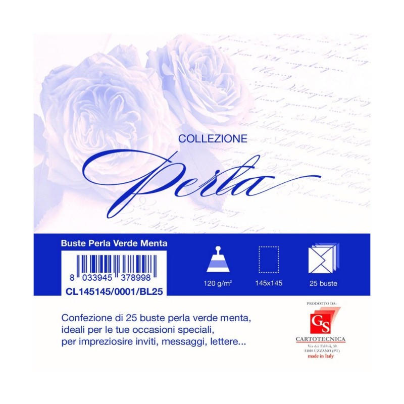 Plic color pentru invitatie Colorarte Perla, verde menta perlat, 120g/mp, 145x145mm, set 25 buc