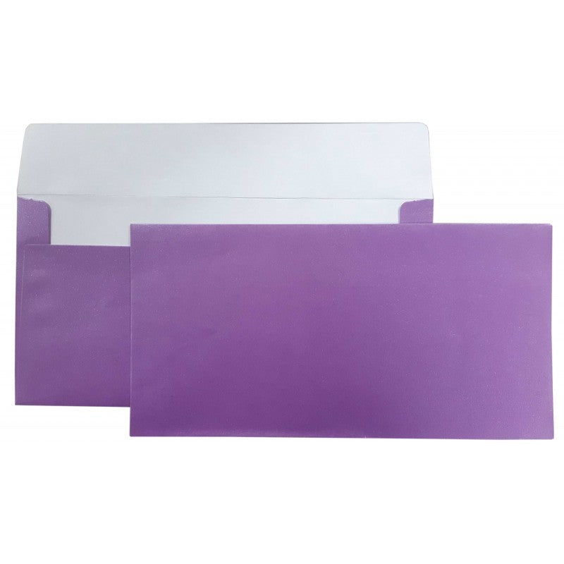 Plic color DL CNX, violet metalizat, 120g/mp, 110x220mm, autoadeziv, set 10 buc