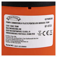 Pompa apa MURDARA din plastic 750W Micul Fermier