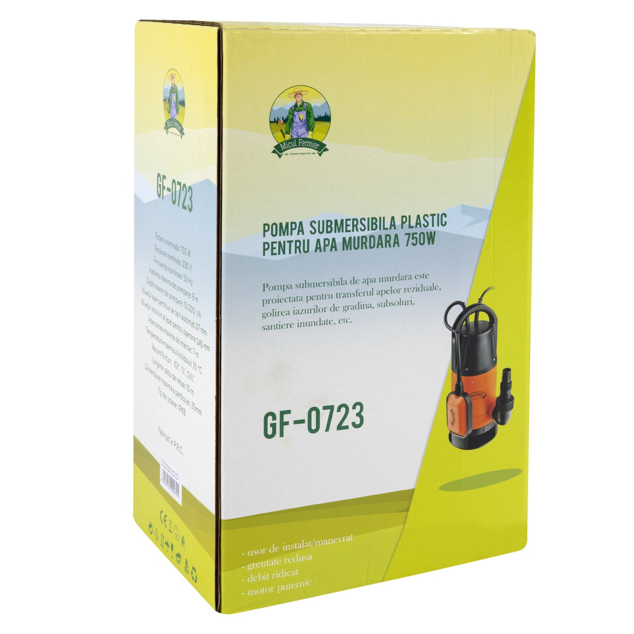 Pompa apa MURDARA din plastic 750W Micul Fermier