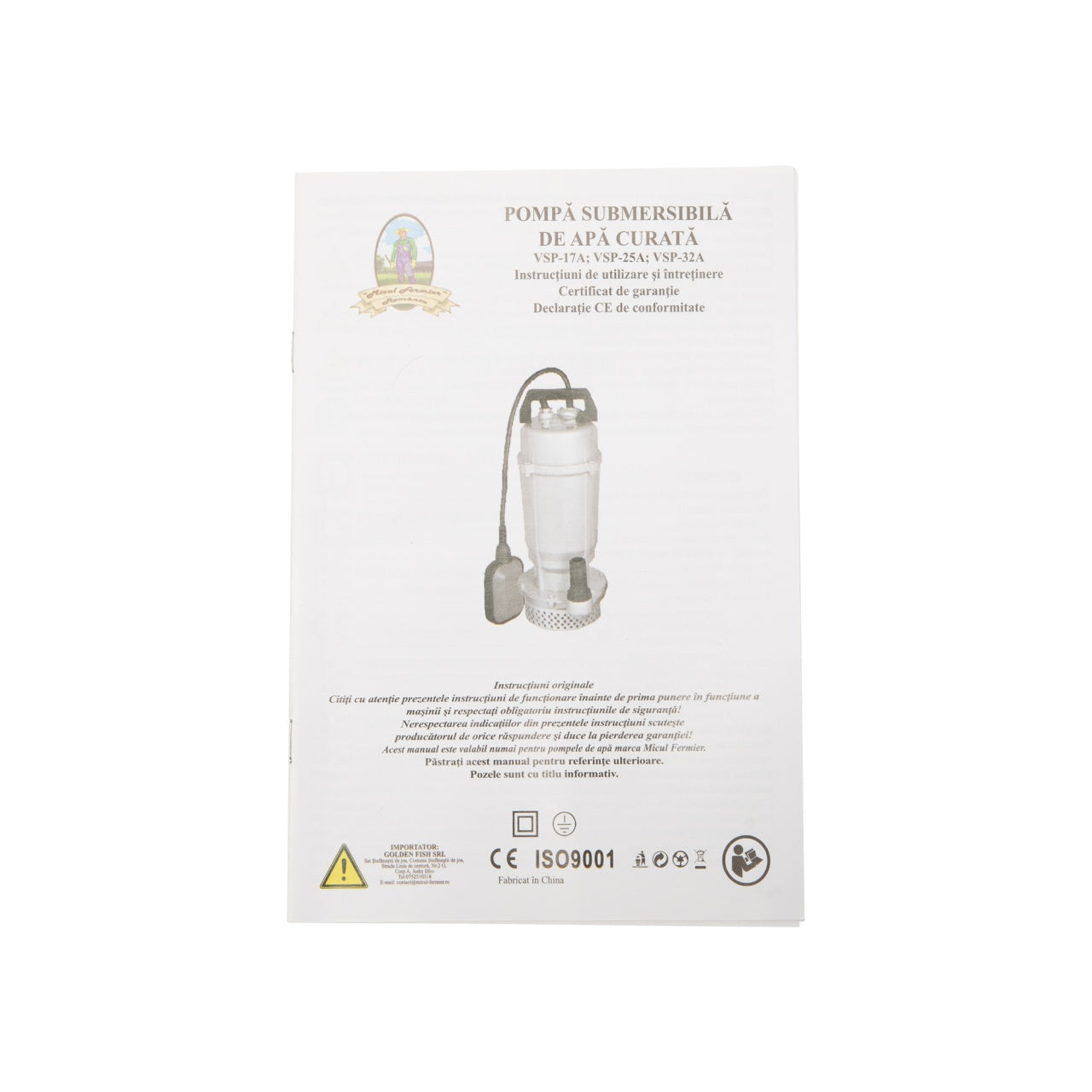 Pompa apa submersibila 32m 0,75kW Micul Fermier