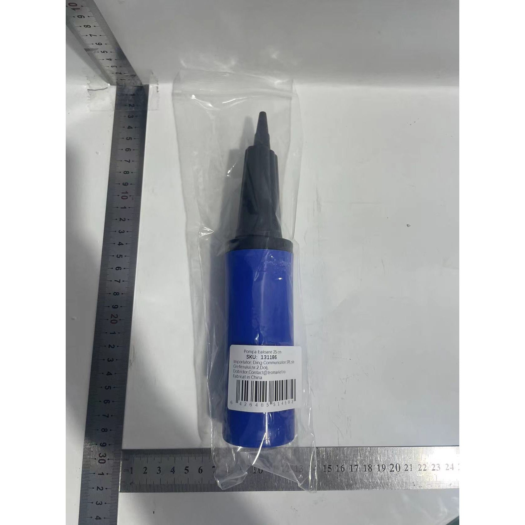 Pompa de Umflat Baloane, Kadeny, Manuala, din Plastic, 25 cm, Albastru