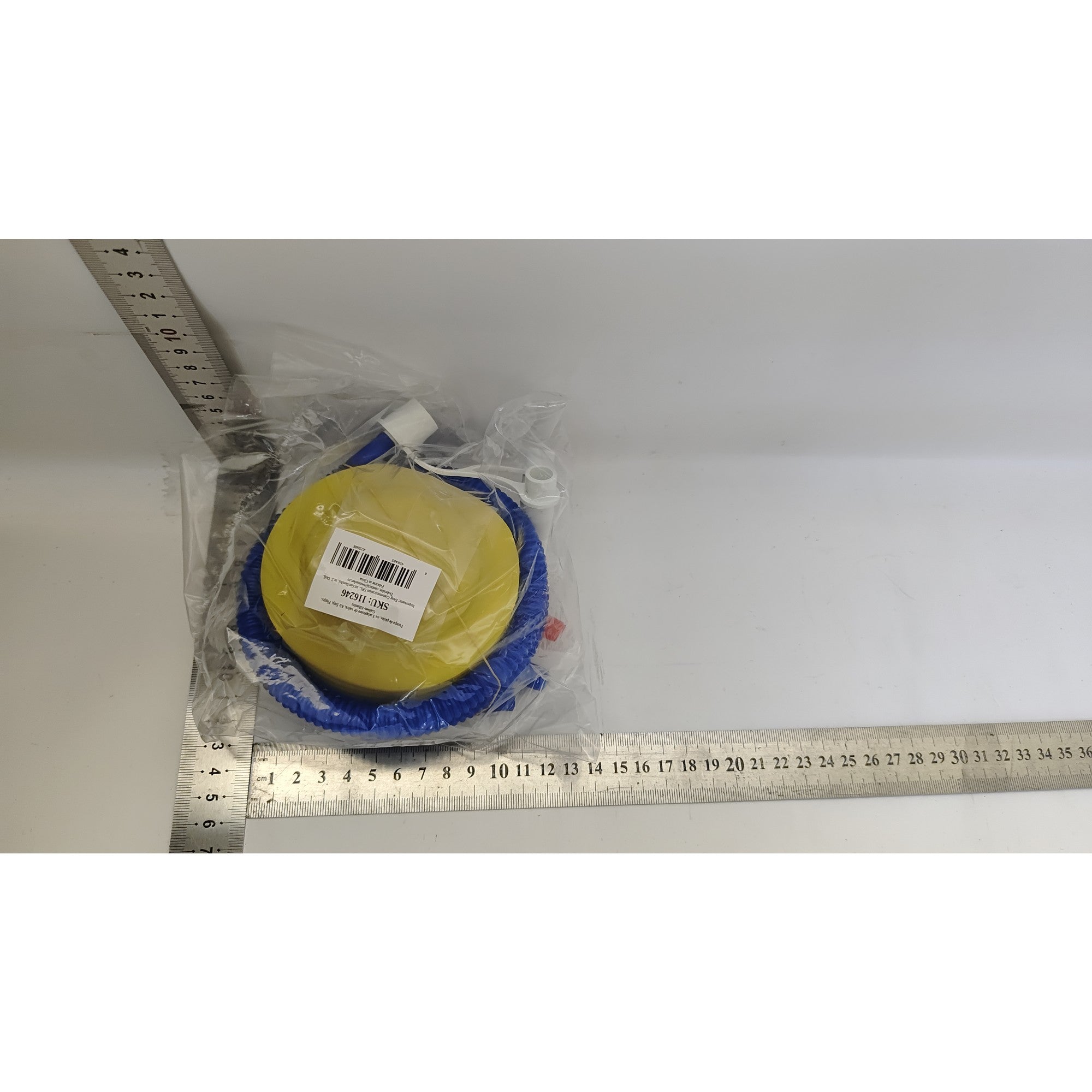 Pompa de picior, cu 3 adaptoare de valva, Air Step, Kaveny, Galben-Albastru