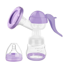 Pompa de San Manuala Multifunctionala, Kaveny, Portabila, cu Tetina pentru Biberon, Anti-Scurgere, Anti-Reflux, 17x18 cm, 150 mL, Silicon, Recipient Transparent, Mov