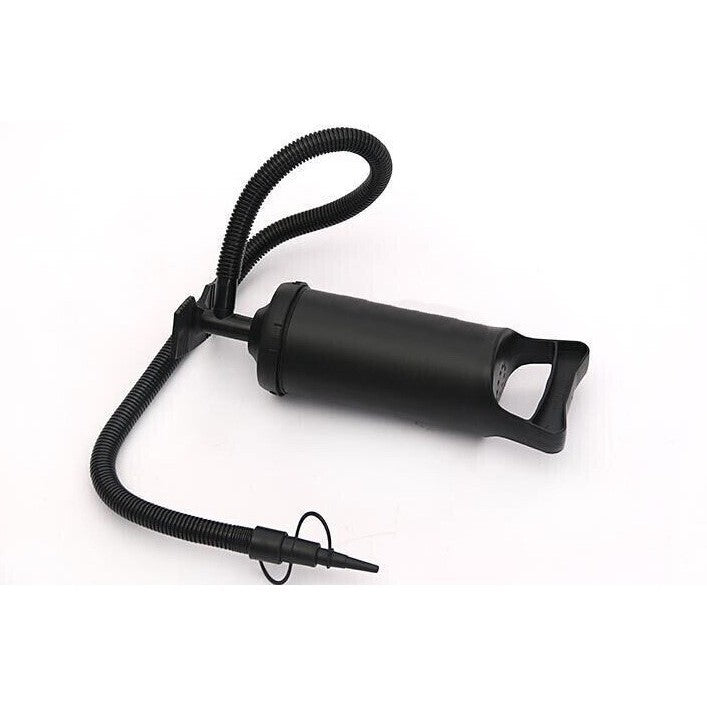 Pompa manuala pentru umflat obiecte gonflabile , colace , saltele , cu 3 adaptori pentru interconectare si furtun, negru, Kaveny
