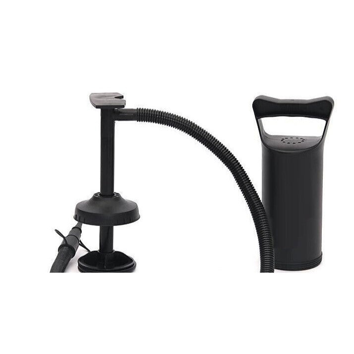 Pompa manuala pentru umflat obiecte gonflabile , colace , saltele , cu 3 adaptori pentru interconectare si furtun, negru, Kaveny