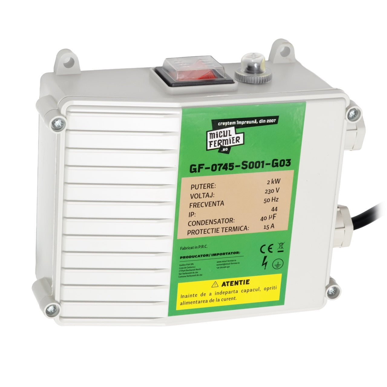 Pompa submersibila Micul Fermier 2kW 3000lh 100m 2 turbine