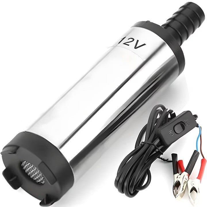 Pompa Electrica Transfer Motorina, Kadeny, Pompa Submersibila, din Otel Inoxidabil, DC 12 V, 12.3 x 3.4 cm, 12L/min, Argintiu