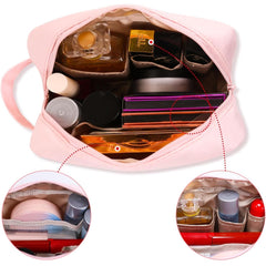 Portfard, Kadeny, cu Maner, Material Impermeabil, pentru Cosmetice, 16 x 11 x 7 cm, Roz