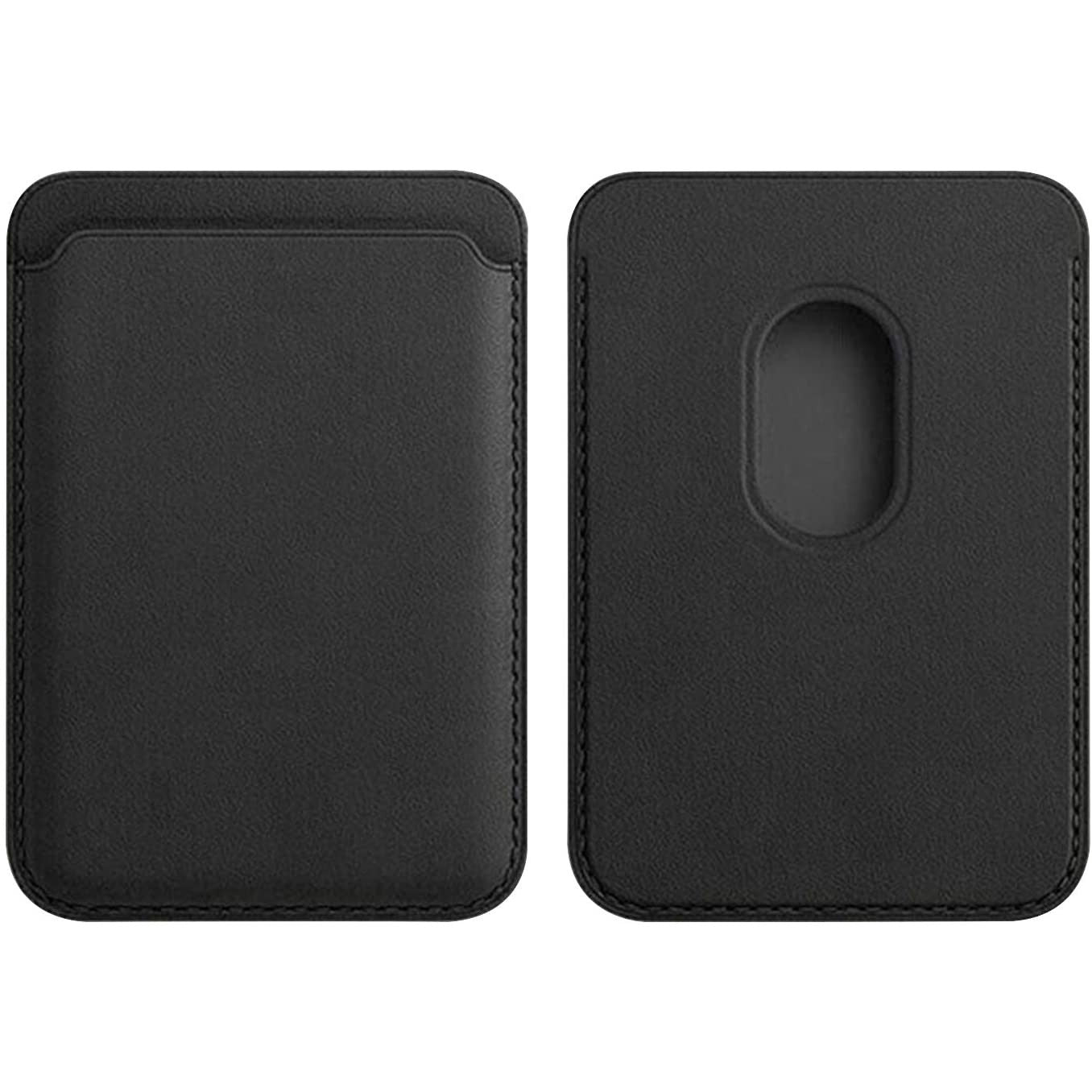 Portofel Kadeny MagSafe piele pentru carduri compatibil cu Apple iPhone 12/12 Mini/12 Pro/12 Pro Max, Negru