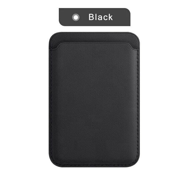 Portofel Kadeny MagSafe piele pentru carduri compatibil cu Apple iPhone 12/12 Mini/12 Pro/12 Pro Max, Negru