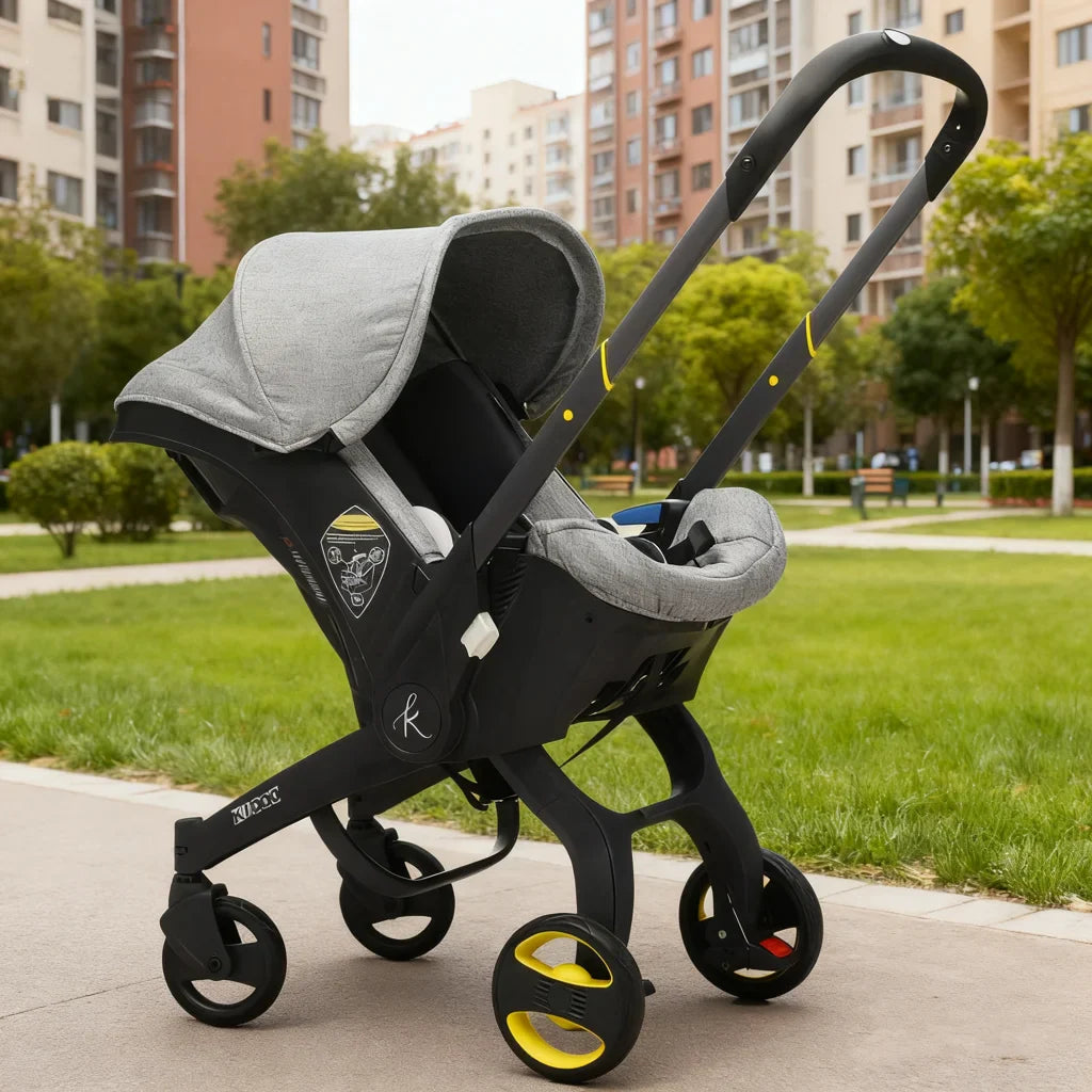 Caruciorul 2 in 1 KIDOO pentru Nou-Nascuti– scaun auto & carucior, sigur, ergonomic, elegant, perfect pentru bebelusi 0-18 luni, 0-13 kg