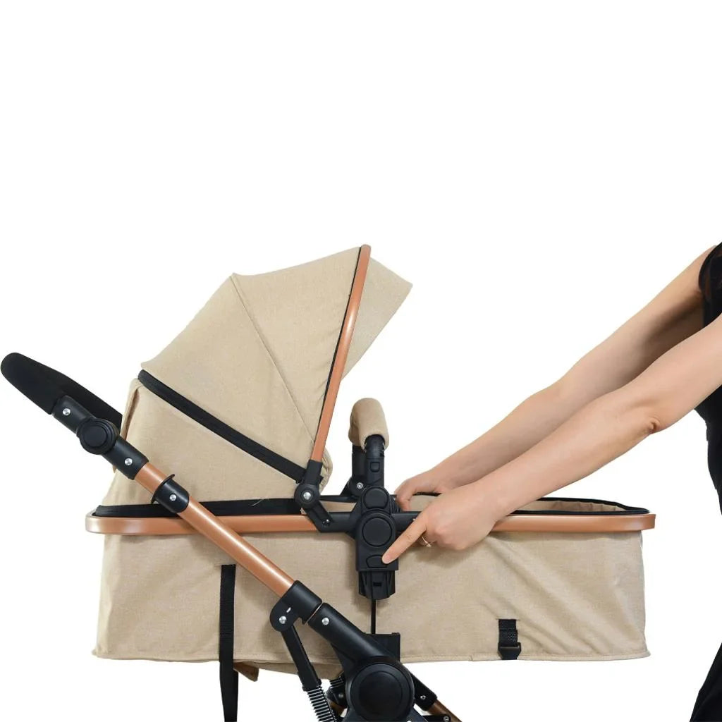 Carucior 3 in 1 KIDOO – auto i-Size, landou, scaun sport si scoica auto. Suspensii, pliere rapida, copertina extensibila, centura 5 puncte. Ideal 0–36 luni. Sistem complet pentru parinti.