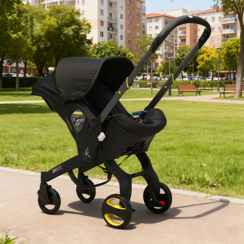 Caruciorul 2 in 1 KIDOO pentru Nou-Nascuti– scaun auto & carucior, sigur, ergonomic, elegant, perfect pentru bebelusi 0-18 luni, 0-13 kg