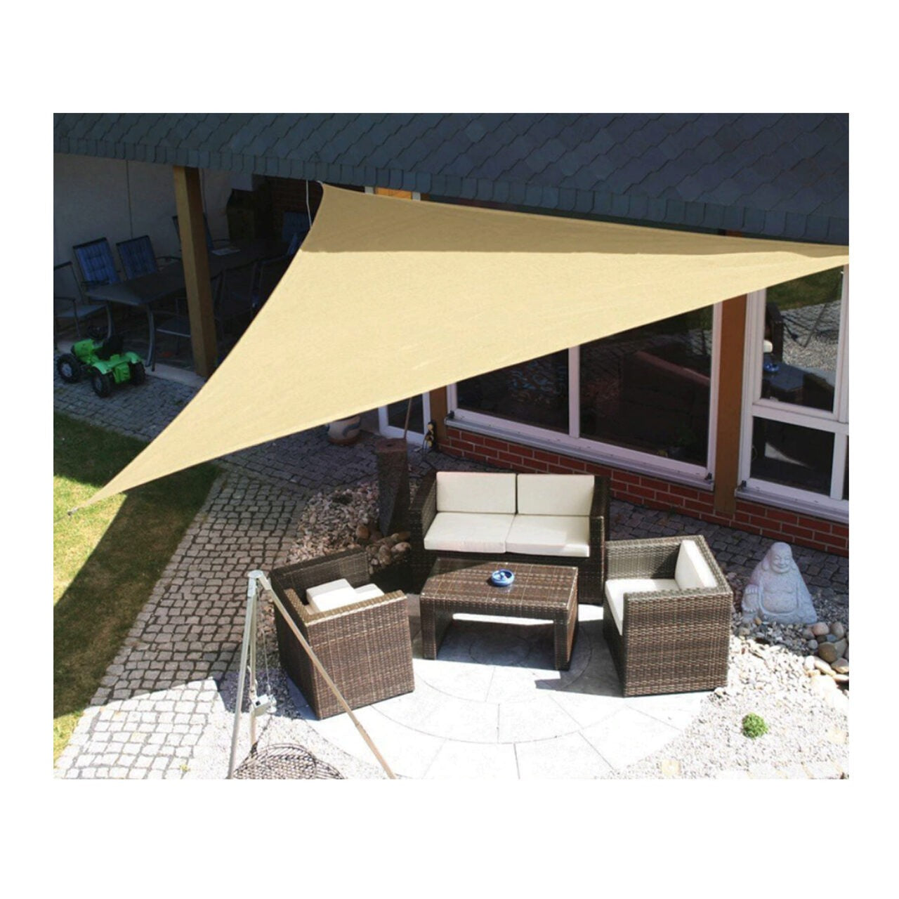 Prelata de soare/ Copertina de tip parasolar pentru terasa si gradina, Kadeny, triunghiulara, 2x2x2 m, galbena