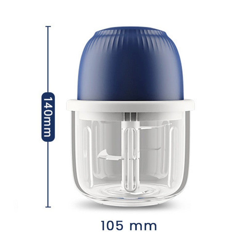 Tocator Electric pentru Bucatarie, Kadeny, Model Presa Electrica pentru Legume Fructe Carne Umpluturi Sosuri, Otel Inoxidabil, 14 x 10.5 x 10.5 cm, 350 ml, Albastru Inchis