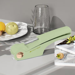 Presa Multifunctionala pentru Usturoi 4in1, Kadeny, Presa, Feliator, Desfacator de Borcane, Curatator Fructe/Legume, 22 x 8.8 cm, Verde