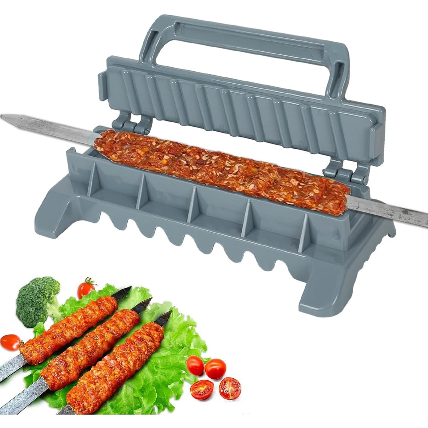 Presa pentru Carne, Kadeny, pentru Kebab, cu Maner, din ABS, 29 x 7.5 x 2.6 cm, Gri