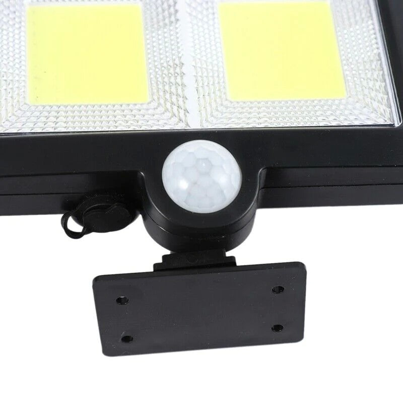 Lampa solara Kaveny cu senzor de miscare, 108 COB LED, 2 grile, ip65, negru