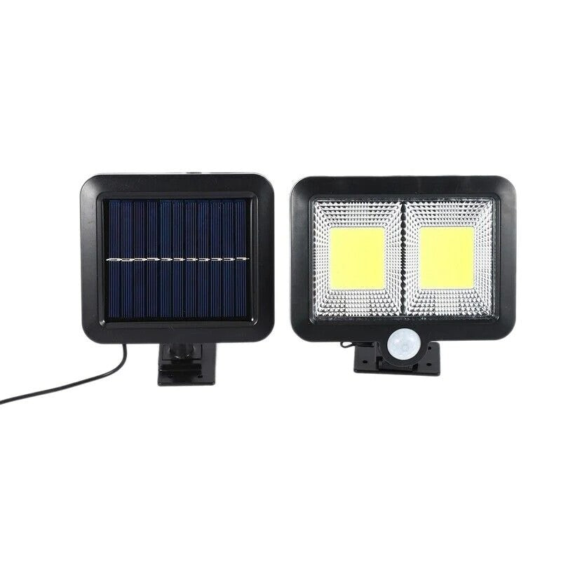 Lampa solara Kaveny cu senzor de miscare, 108 COB LED, 2 grile, ip65, negru