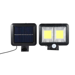 Lampa solara Kaveny cu senzor de miscare, 108 COB LED, 2 grile, ip65, negru