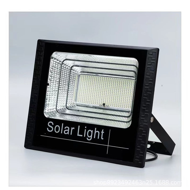Proiector LED SMD 300W cu incarcare solara Kaveny, panou solar, cu telecomanda, suport prindere, material ABS, 15AH, 400 LED-uri, temperatura culoare 6500k, 32x26x9 cm, negru