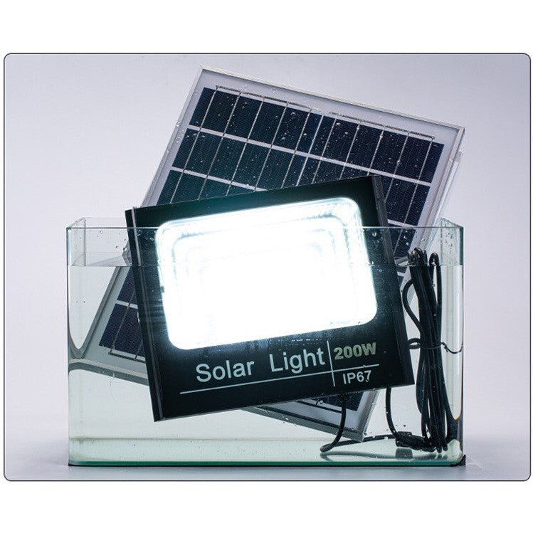 Proiector LED/Lampa solara de exterior Kaveny, 22 cm x 27 cm, Rezistent la Apa IP67, cu Panou Solar, 248 LED SMD, 150 W, Senzor de lumina, Timer, cu Telecomanda, 2 moduri de iluminat, kit montaj inclus, Lumina Rece
