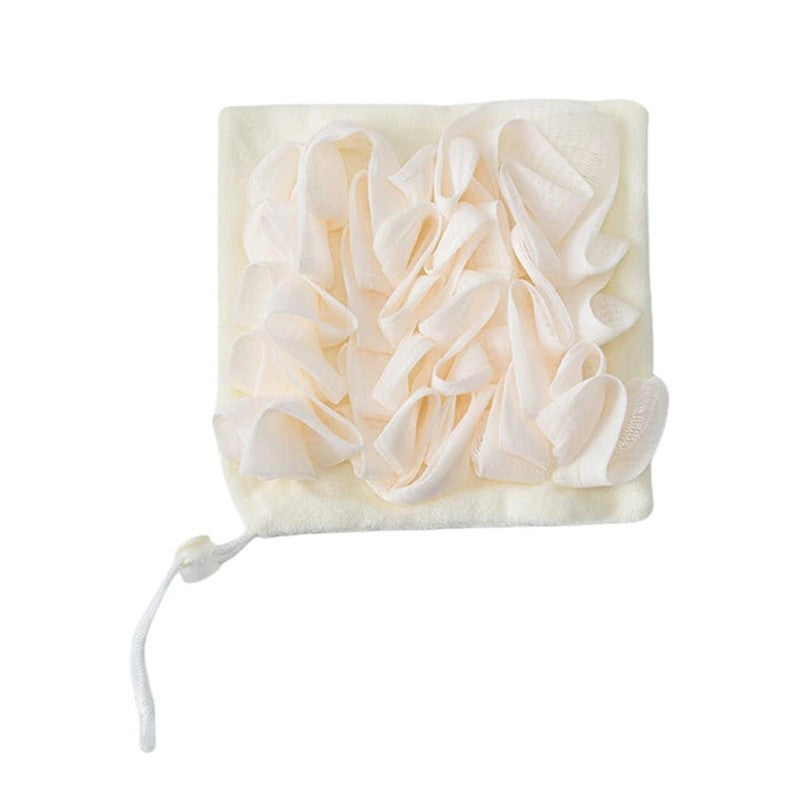 Prosop de Baie, Kadeny, 2in1, cu Burete din Plasa, 17 x 17 cm, Bej