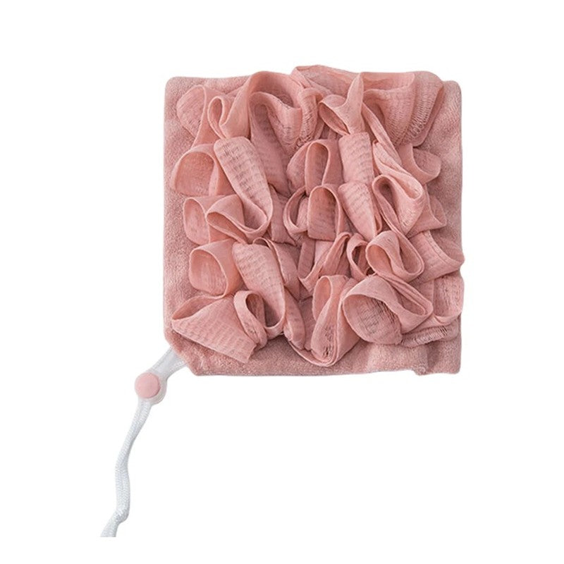 Prosop de Baie, Kadeny, 2in1, cu Burete din Plasa, 17 x 17 cm, Roz