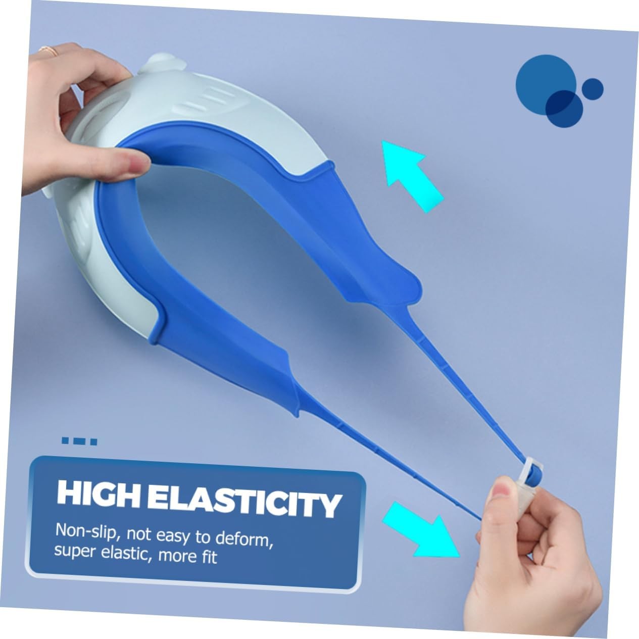 Viziera de Protectie Baie Pentru Copii, Fippy, Model Broasca, Dimensiune ajustabila, Durabil, Usor de curatat, Impotriva Samponului, pentru Ochi si Urechi, TPE+PP, 24x23 cm, Albastru