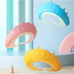 Viziera de Protectie Baie Pentru Copii, Fippy, Model Coronita, Dimensiune ajustabila, Durabil, Usor de curatat, Impotriva Samponului, pentru Ochi si Urechi, TPE+PP, 24x22 cm, Roz