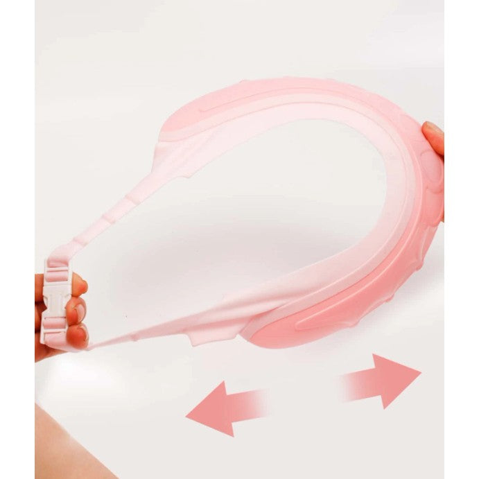 Viziera de Protectie Baie Pentru Copii, Fippy, Model Coronita, Dimensiune ajustabila, Durabil, Usor de curatat, Impotriva Samponului, pentru Ochi si Urechi, TPE+PP, 24x22 cm, Roz