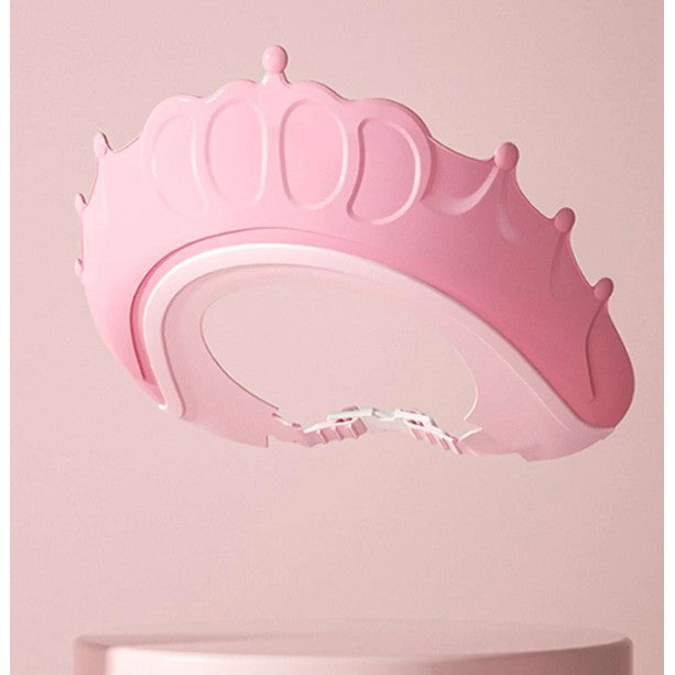 Viziera de Protectie Baie Pentru Copii, Fippy, Model Coronita, Dimensiune ajustabila, Durabil, Usor de curatat, Impotriva Samponului, pentru Ochi si Urechi, TPE+PP, 24x22 cm, Roz