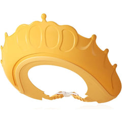 Viziera de Protectie Baie Pentru Copii, Fippy, Model Coronita, Dimensiune ajustabila, Durabil, Usor de curatat, Impotriva Samponului, pentru Ochi si Urechi, TPE+PP, 24x22 cm, Galben