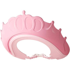 Viziera de Protectie Baie Pentru Copii, Fippy, Model Coronita, Dimensiune ajustabila, Durabil, Usor de curatat, Impotriva Samponului, pentru Ochi si Urechi, TPE+PP, 24x22 cm, Roz