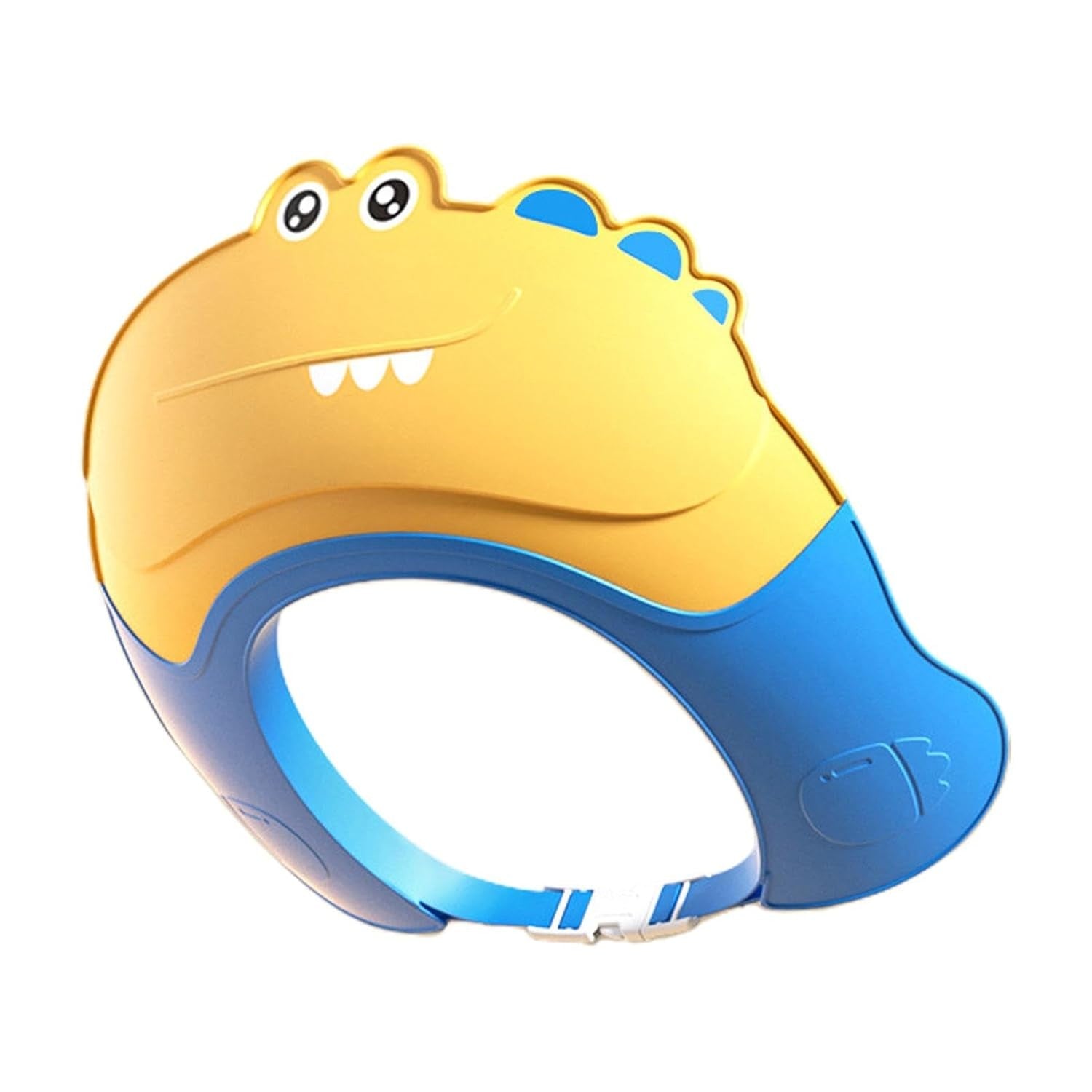 Casca de Dus, Kadeny, Previne Scurgerea Apei si Samponului pe Fata, 0-12 Ani, Ajustabila, din TPE+PP, 20 x 23 cm, Model Crocodil, Galben/Albastru