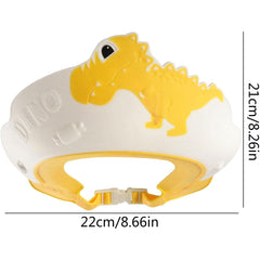 Viziera de Protectie Baie Pentru Copii, Fippy, Model Dinozaur, Dimensiune ajustabila, Durabil, Usor de curatat, Impotriva Samponului, pentru Ochi si Urechi, TPE+PP, 22x21 cm, Galben