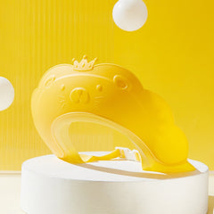 Viziera de Protectie Baie Pentru Copii, Fippy, Model Coronita Leu, Dimensiune ajustabila, Durabil, Usor de curatat, Impotriva Samponului, pentru Ochi si Urechi, TPE+PP, 21x20.5 cm, Galben