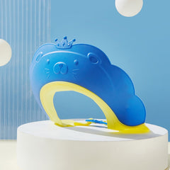 Viziera de Protectie Baie Pentru Copii, Fippy, Model Coronita Leu, Dimensiune ajustabila, Durabil, Usor de curatat, Impotriva Samponului, pentru Ochi si Urechi, TPE+PP, 21x20.5 cm, Albastru