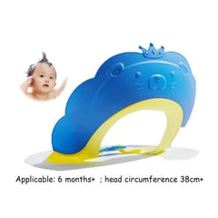 Viziera de Protectie Baie Pentru Copii, Fippy, Model Coronita Leu, Dimensiune ajustabila, Durabil, Usor de curatat, Impotriva Samponului, pentru Ochi si Urechi, TPE+PP, 21x20.5 cm, Albastru