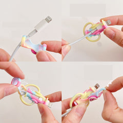 Protectie cablu USB Kadeny, din silicon, model 5, multicolor