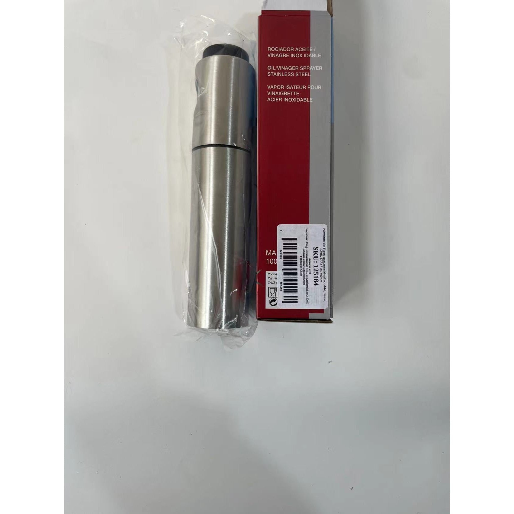 Pulverizator ulei Kaveny, spray, material otel inoxidabil, manual, 100 ml, 17.7 x 4 cm, argintiu