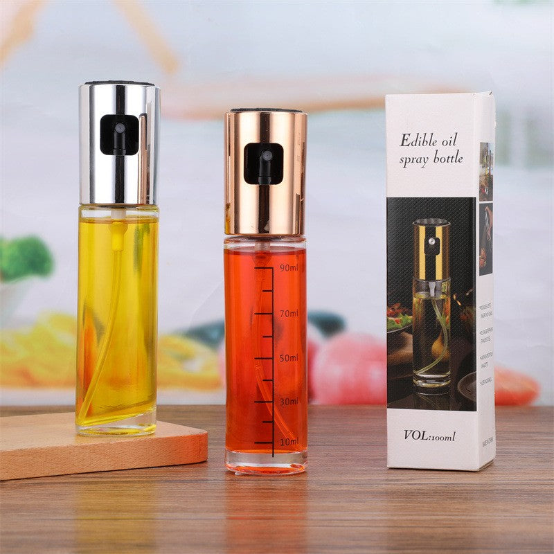 Pulverizator Ulei, Otet, Kadeny, din Sticla, 100 ml, Reincarcabil, 18.3 x 4.3 cm, Masura 90 ml, Capac Lucios, Auriu