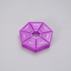 Cutie separator medicamente cu zilele saptamanii, Kaveny, Plastic, 7 compartimente, Mov