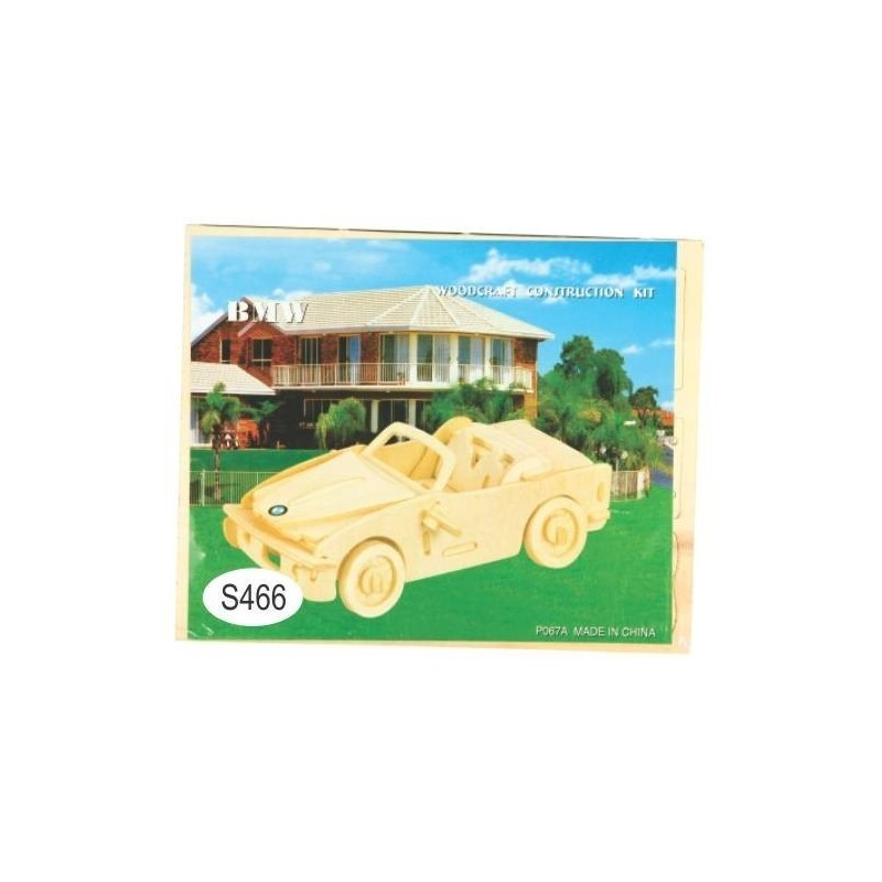 Puzzle lemn 3D - Masina decapotabila BMW, 2 foi, Colorarte, P067A