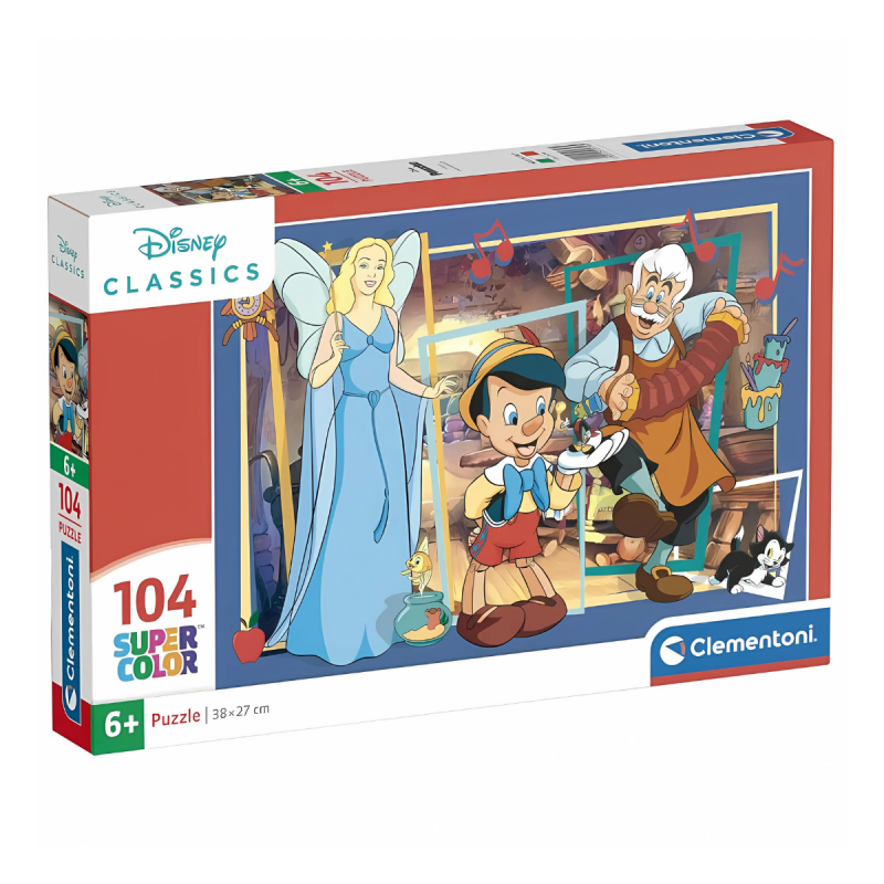 Puzzle carton 104 piese Clementoni Pinochio, 25756, +6 ani