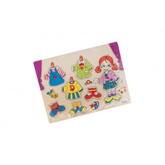 Puzzle lemn educativ - Imbraca fetita, 8 piese, 3+ ani, Colorarte, ZKB021